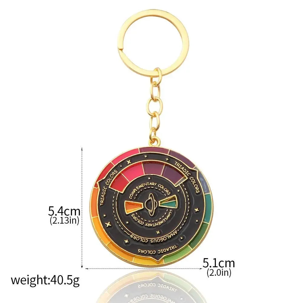 Color Wheel Color Wheel Keyring Rotatable Turntable Spinning Color Compass Keychain Metal Palette Rotable Color Palette Keychain Zpaxo style 1