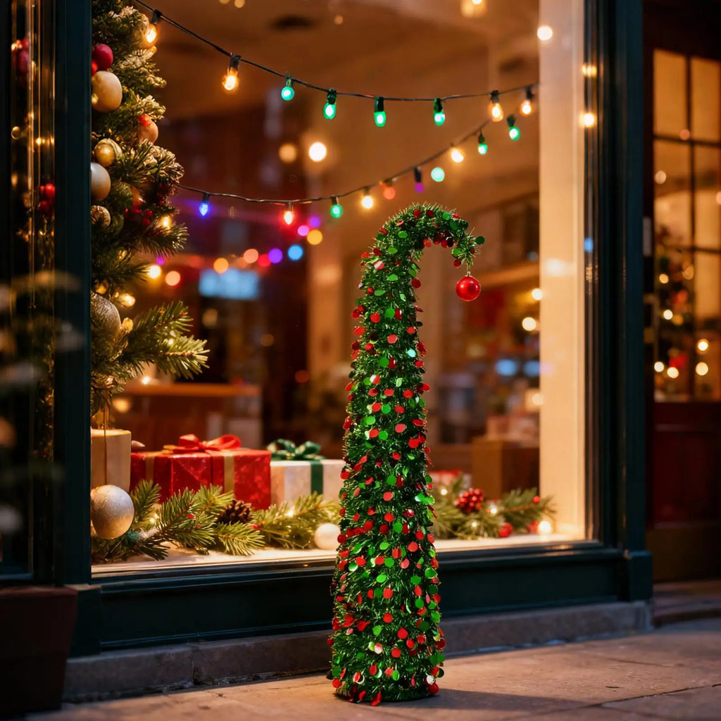 Artificial Christmas Tree Retractable 4 9 Ft Home Decor Spiral