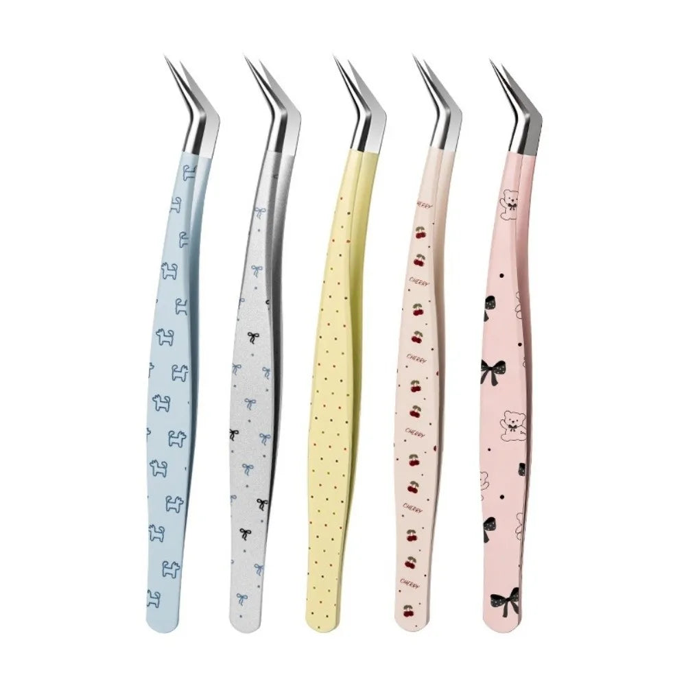 Stainless Steel Curved Stickers Tweezers Anti-static Precision Lashes Zpaxo
