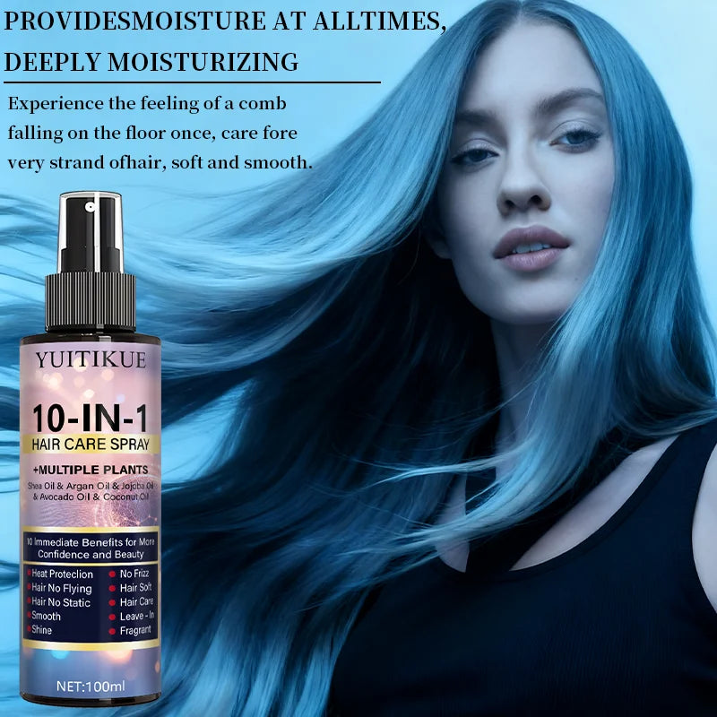 YUITIKUE 10-in-1 Hair Treatment Spray – Heat Protection & Shine Hair Treatment Spray Zpaxo