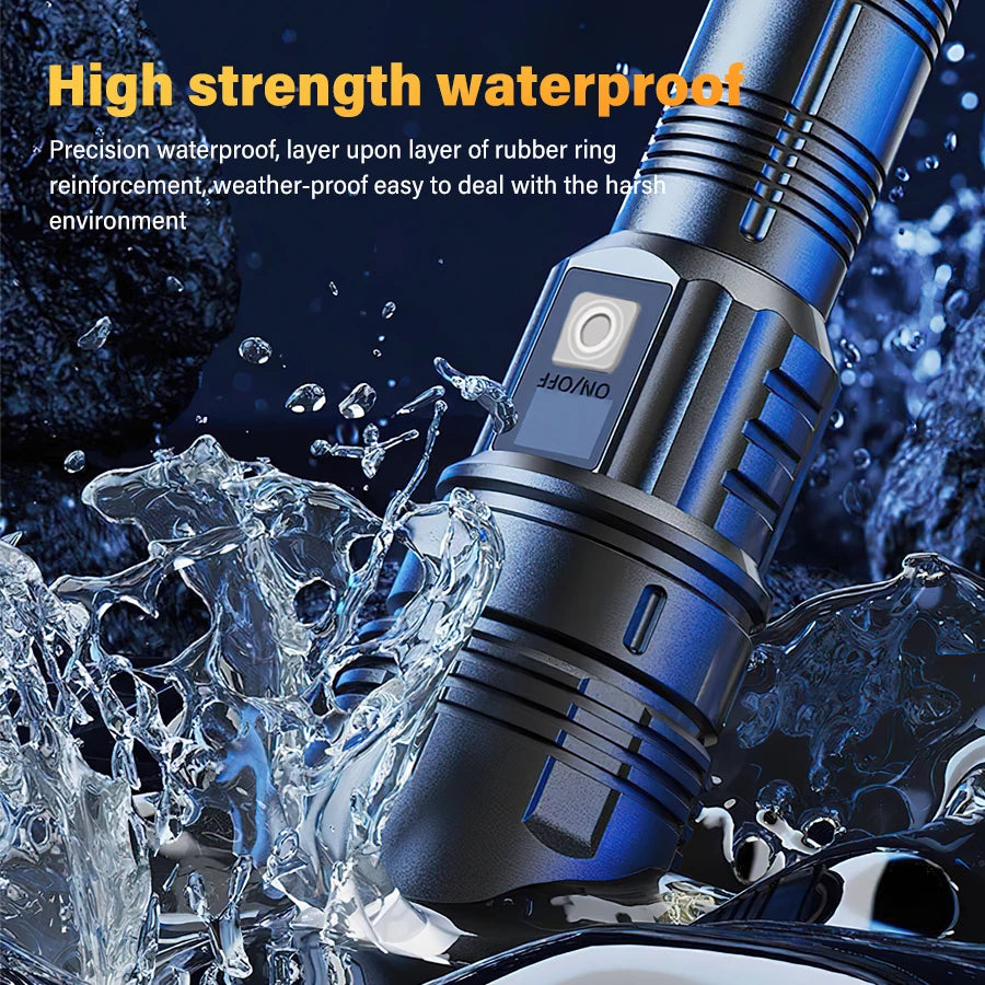 Rechargeable LED Tactical Flashlight – 5 Modes, Waterproof