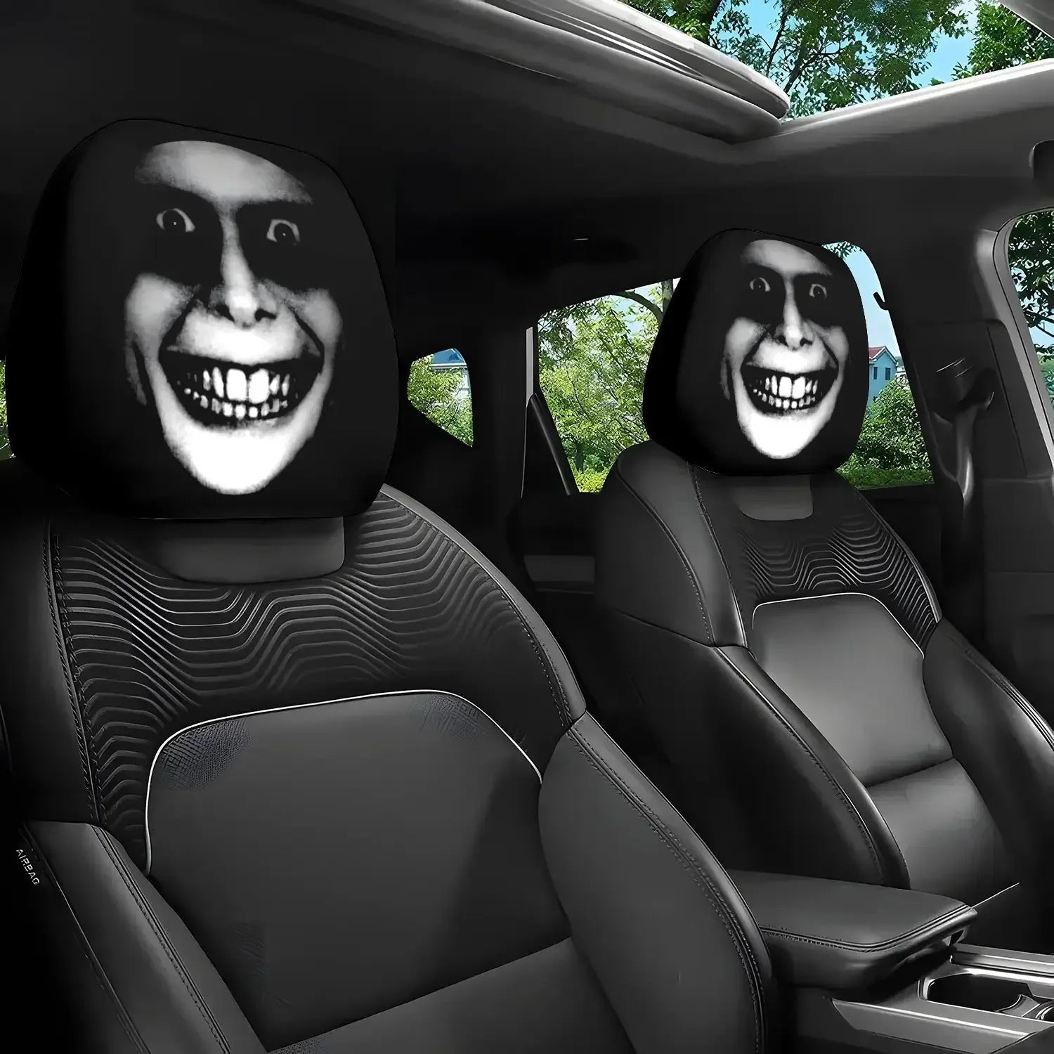 Horror Theme Printed Headrest Cover No Filling Comfortable Stylish