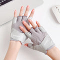 Fitness Half Finger Gloves Anti Cocoon Cycling Anti slip Wear resistant Sports Roll Iron Jump Rope Horizontal Bar Zpaxo Grey gloves1 L