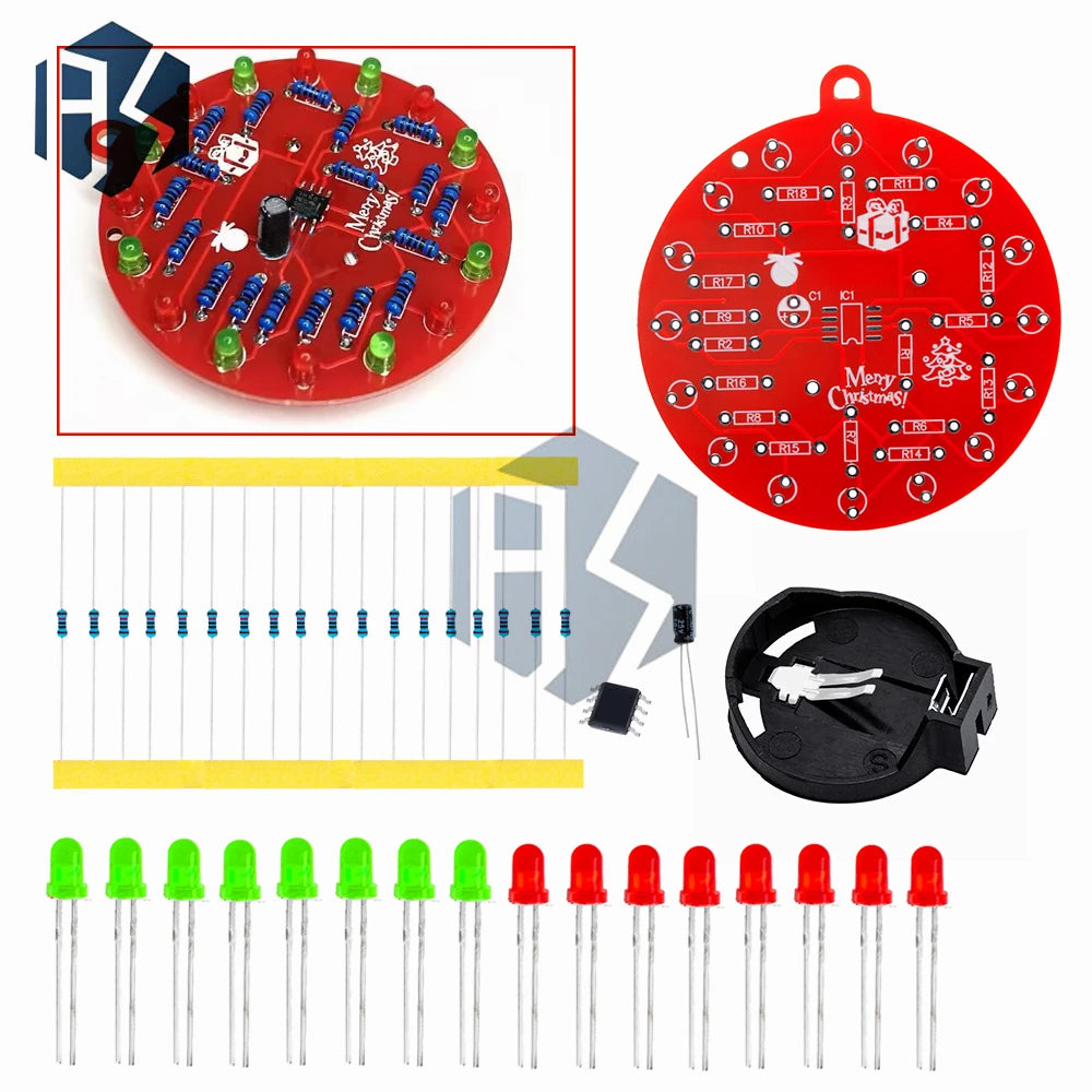GREAT IT NE555 Dual-LED Flashing Circuit DIY Soldering Practice Light Zpaxo