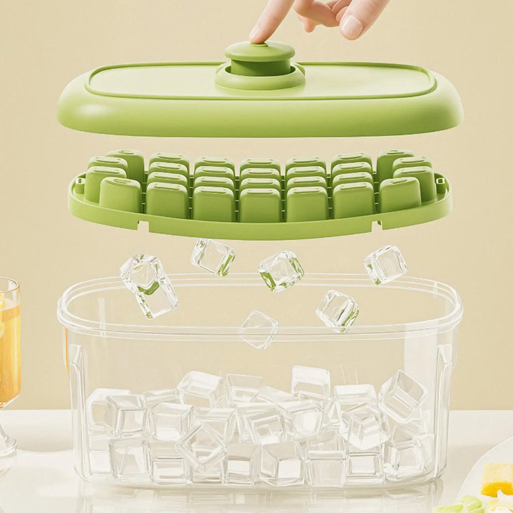 28 Grid Press Ice Cube Mold Leakproof Food Grade Tray Freezer