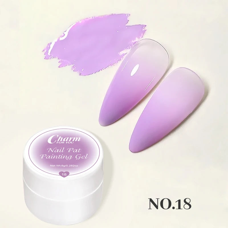 Pat Painting 3d Nail Art Gel No Flowing Full Coverage Creamy Zpaxo 18