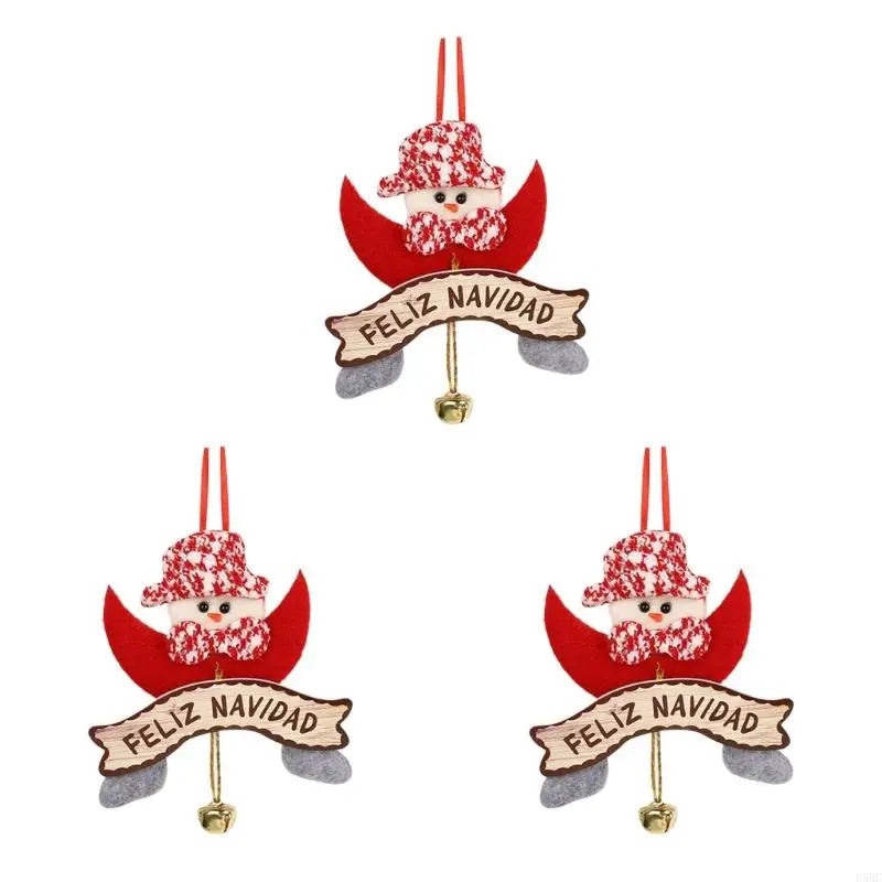 Santa Pendant Christmas Bells Hanging Ornament Tree Decorations