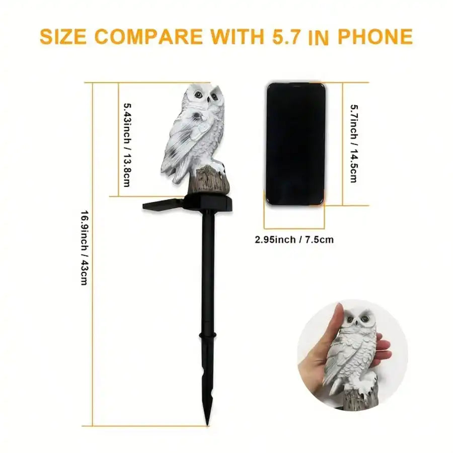 Solar-powered Owl Garden Ground Light Outdoor Waterproof LED Lawn