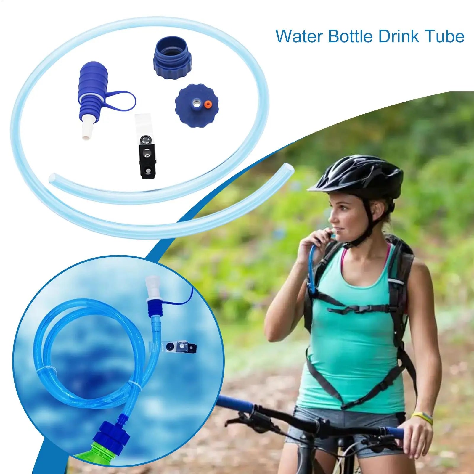 Drinking Tube Water Bottle Hydration Converter Tube Backpack Water Bottle Drinking Hose Kit for Boating Camping Fishing Zpaxo