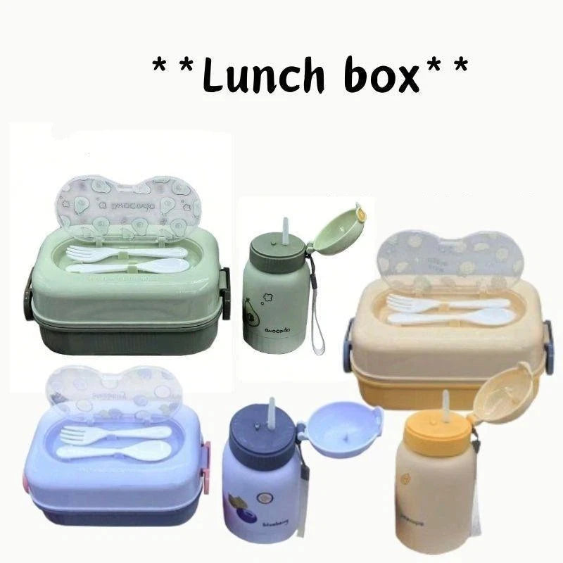 Kids 2-in-1 Bento Lunch Box & Water Bottle Set – Fruit Design Kids Bento Lunch Set Zpaxo
