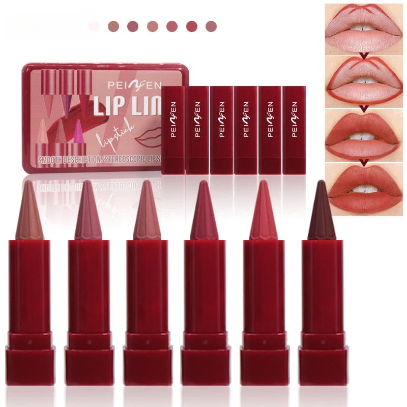 Long-lasting and easy to color matte rotating lipstick pen, natural waterproof and not easy to decolorize lip liner set Zpaxo Army green