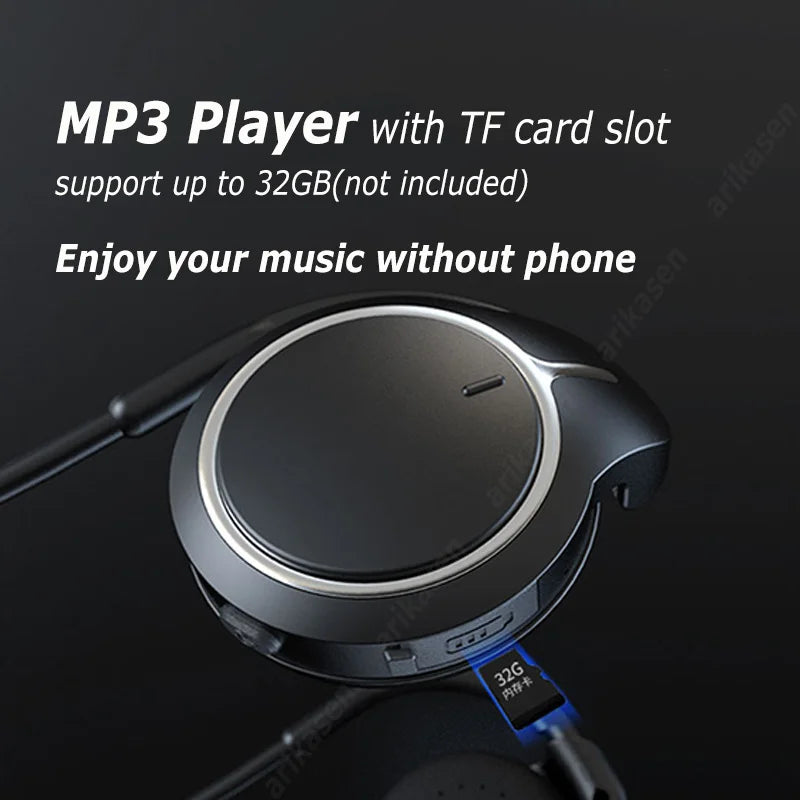 MP3 Player Bluetooth Headphones TF Card Slot Sport Wireless Earphones