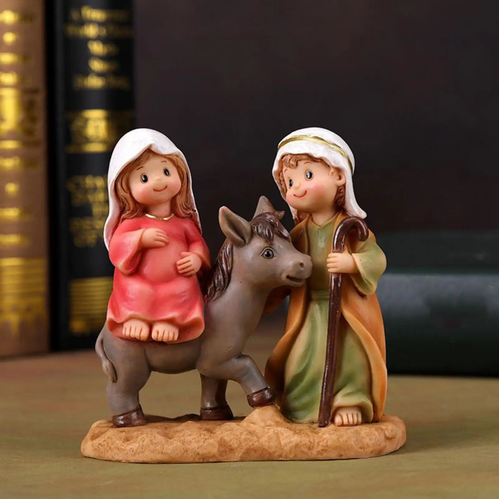 Holy Family Statue Catholic Christmas Resin Cartoon Joseph Virgin Mary Figurines Religious Catholic Figurines Sculptures Zpaxo