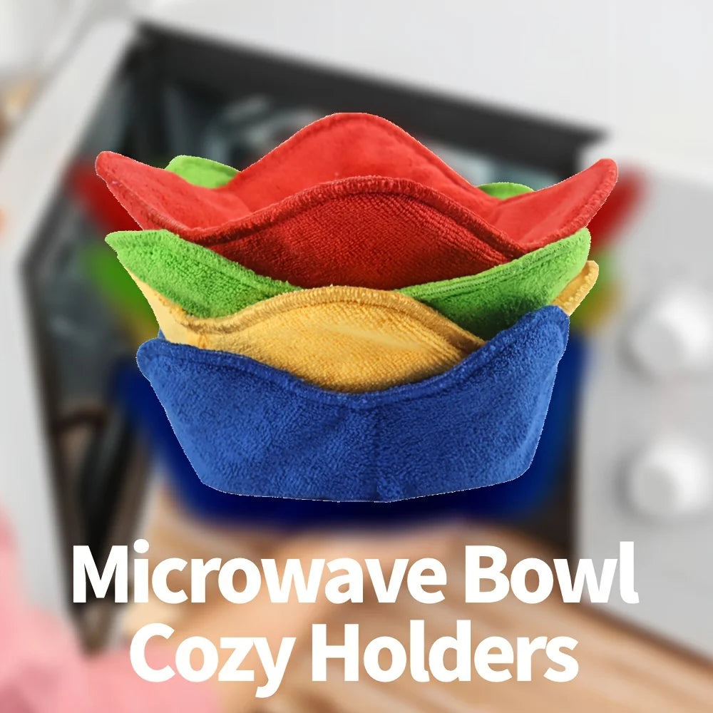 Microwave Bowl Cozy Holders Set of 4 – Heat-Proof Fabric Pads Bowl Cozy Hot Pads Zpaxo