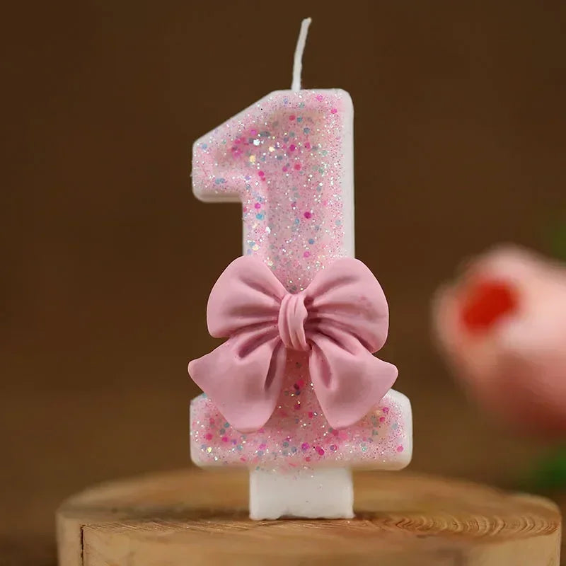 1 2 3 4 5 6 7 8 9 3D Number Candle Cake Number Cake Candle Pink Glitter Birthday Candle Topper Birthday Party Cake Decor Hot Zpaxo 1