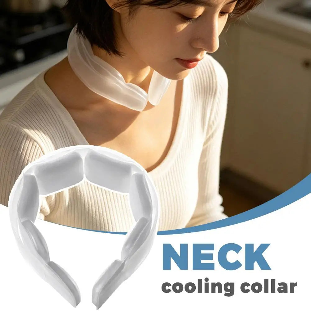 Natural Cooling Cube Cooling Neckband Indoor Wearable Ice Ring Cooler Reusable 18℃/64℉ Freeze for Hot Summer Outdoor Work Sports Zpaxo
