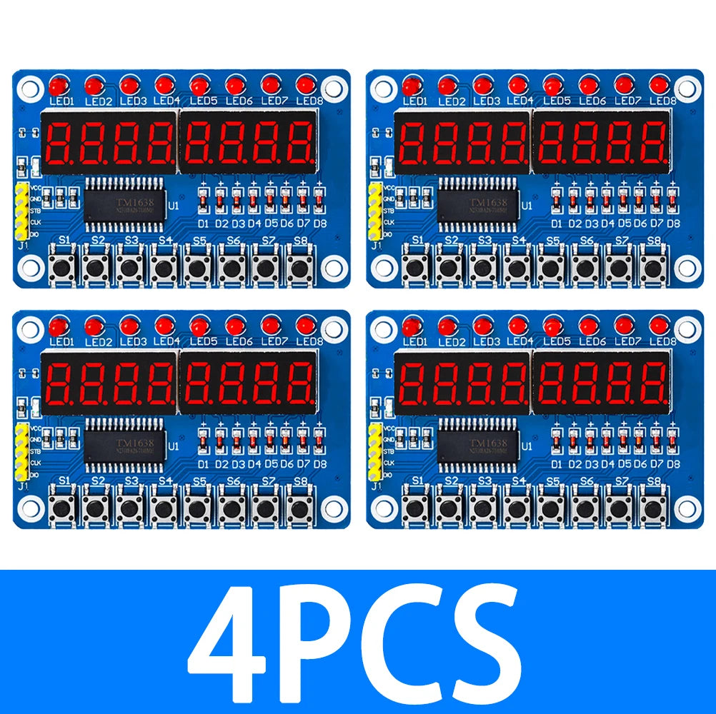 8-Bit Nixie Tube 8-Key Input TM1638 Module: 1-Piece for Arduino-Compatible LED Display for DIY Electronics Zpaxo 4PCS