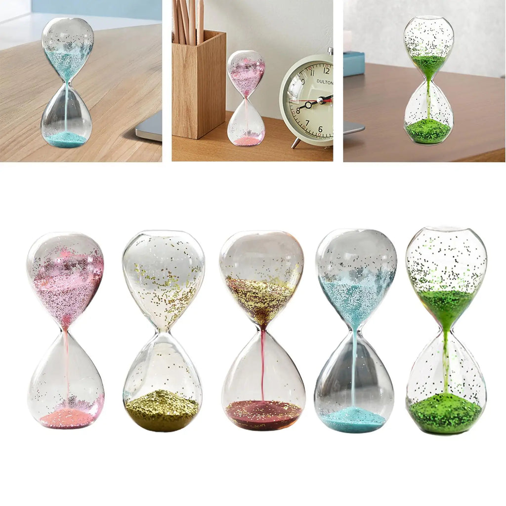 Glitter Glass Sand Timer Hourglass – Yoga, Decor & Gift Decorative Sand Timer Zpaxo