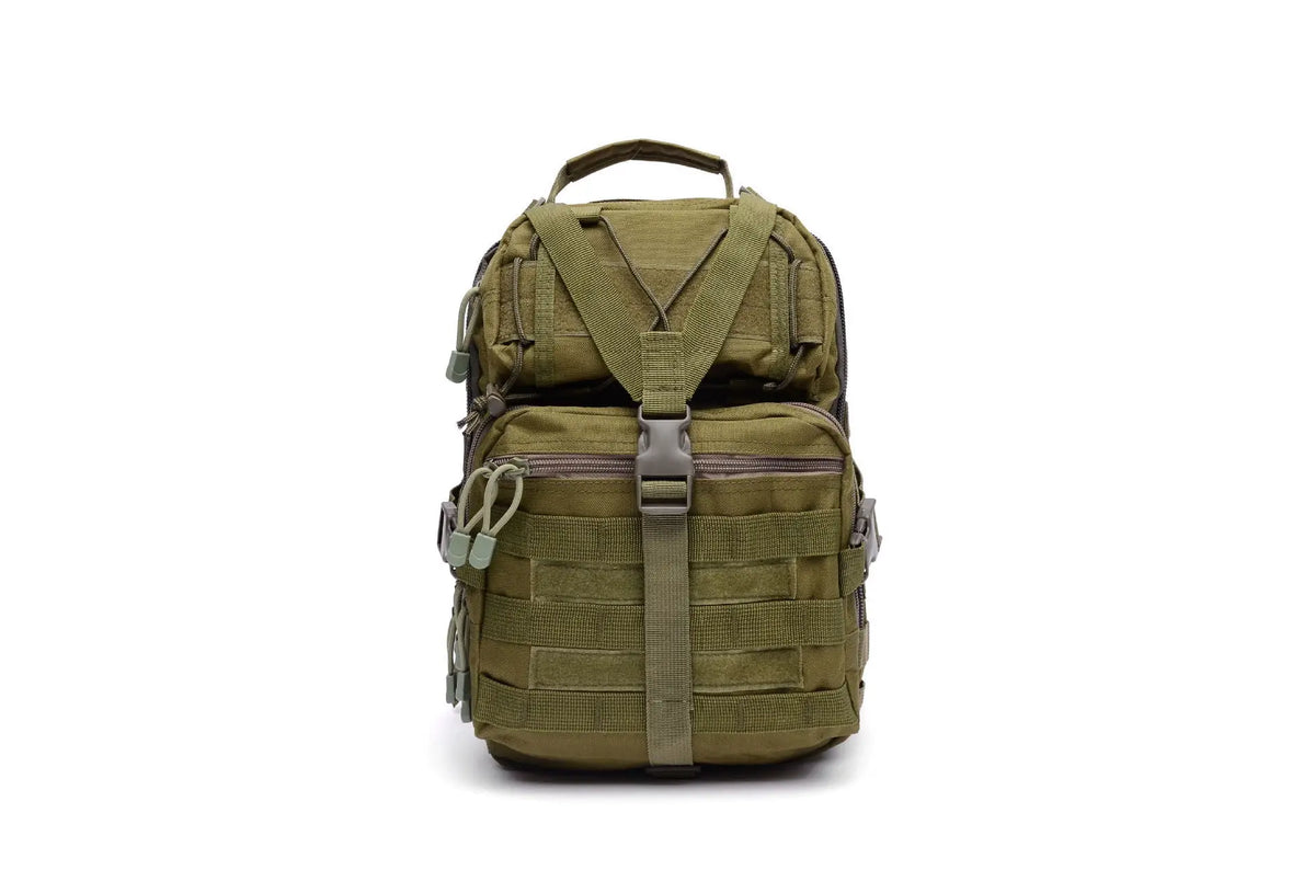 Leisure travel waterproof and wear-resistant crossbody backpack mountain climbing and cycling sports multi-functional chest bag Zpaxo Green chest bag