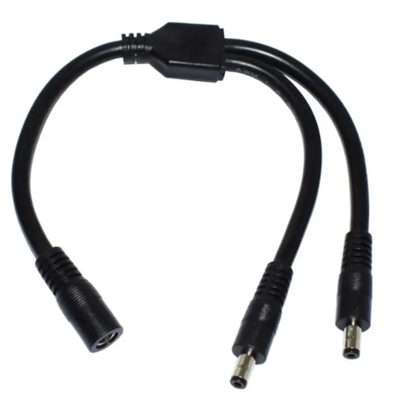 652F DC5525 Power Splitter Cable 1 Female to 2 Male 5.5mmx2.5mm Connector Cord for LED Strips Light and CCTV Cameras 23cm Zpaxo
