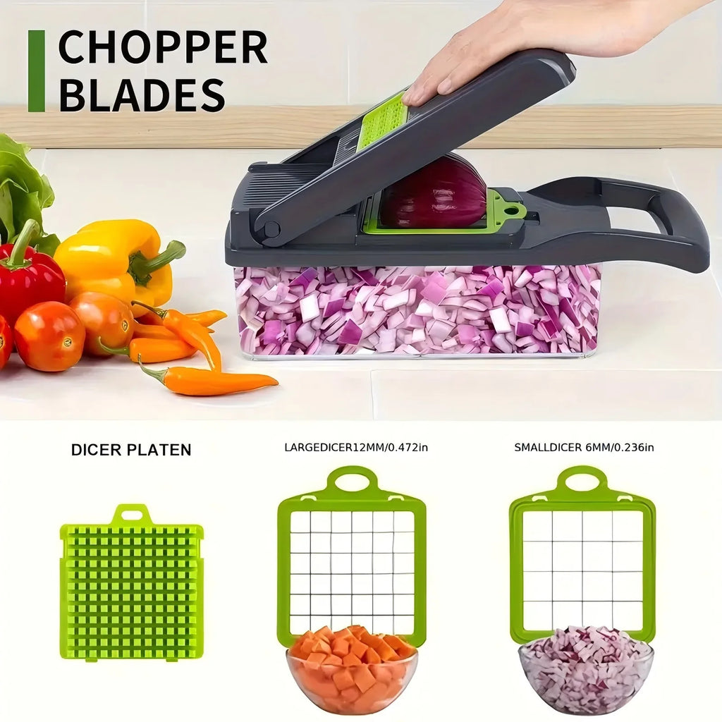 Multifunctional Vegetable Chopper Grate Food Handle Slicer Dicer Cut Zpaxo