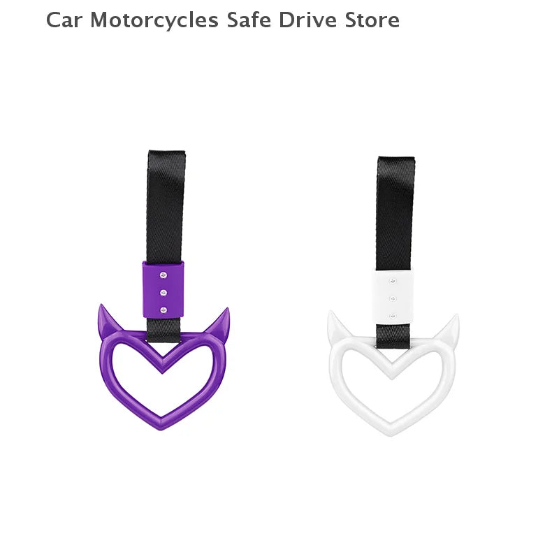 CMColorful Car Tow Strap Ring Heart Train Bus Handle Hand Styling