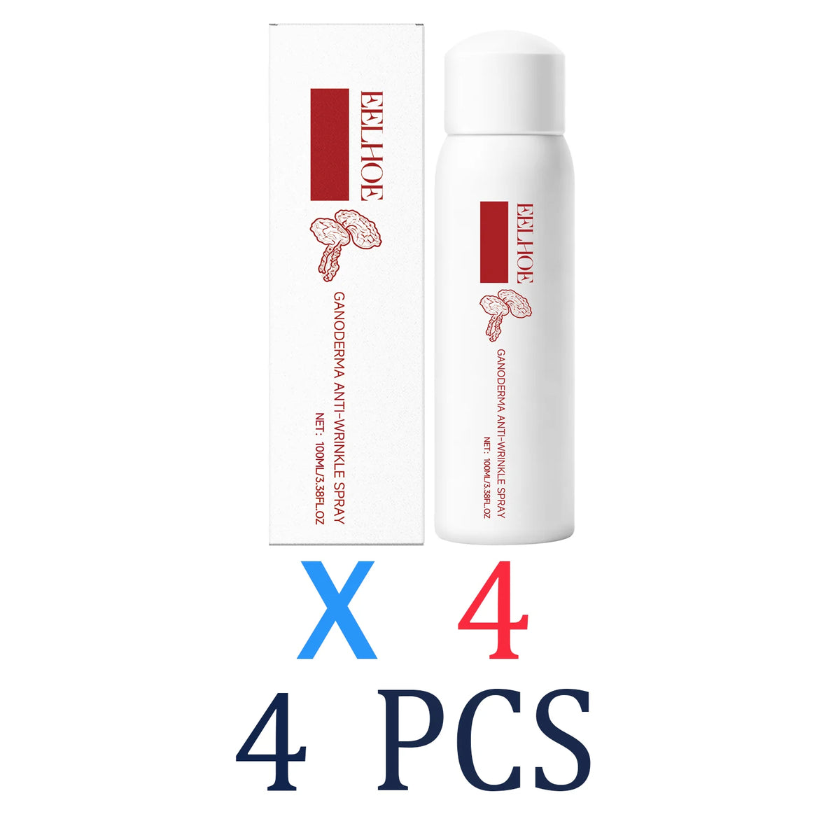Reishi Mushroom Extract Toner for Hydrating Makeup Setting Face Mist to Improve Dullness for Glowing Skin Travel Skin Care Zpaxo 4 Pcs