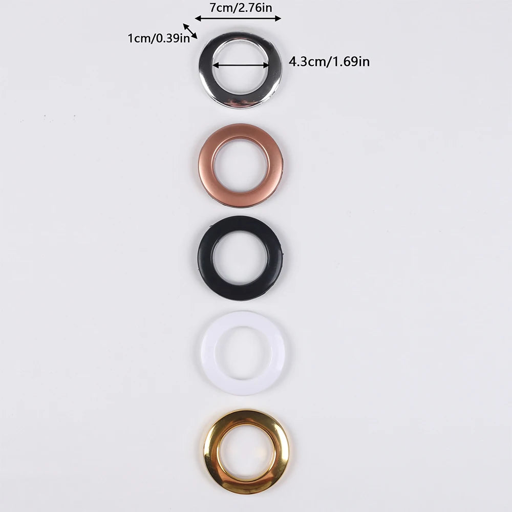 20Pcs Curtain Grommets Curtain Buckle Rings Round Curtain Eyelet Rings Low-Noise Sliding Roman Rings Zpaxo