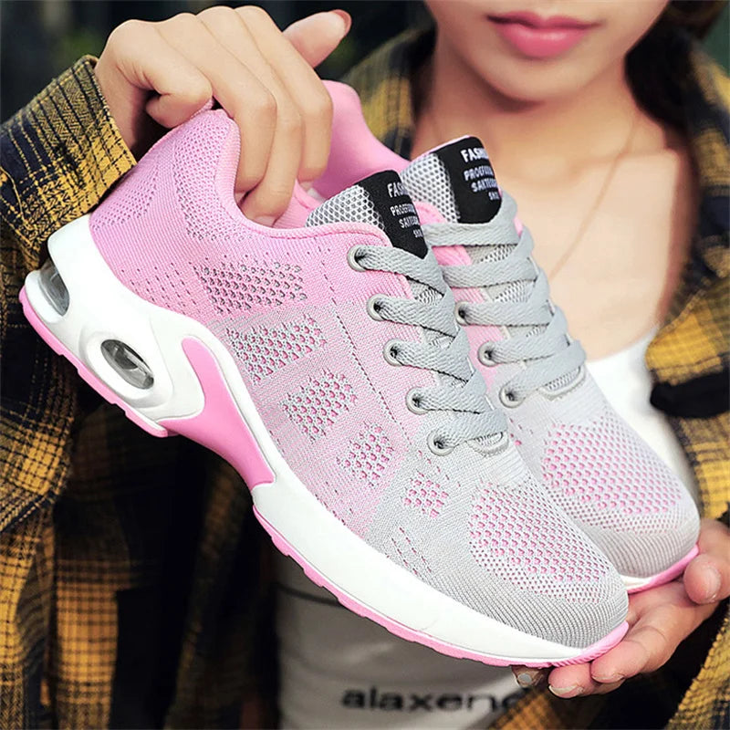 Women Running Shoes Breathable Casual Outdoor Light Weight White Zpaxo