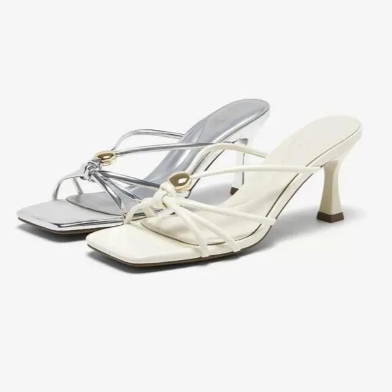 Women's Square Open Toe Hollow Out Breathable Solid Comfortable Zpaxo