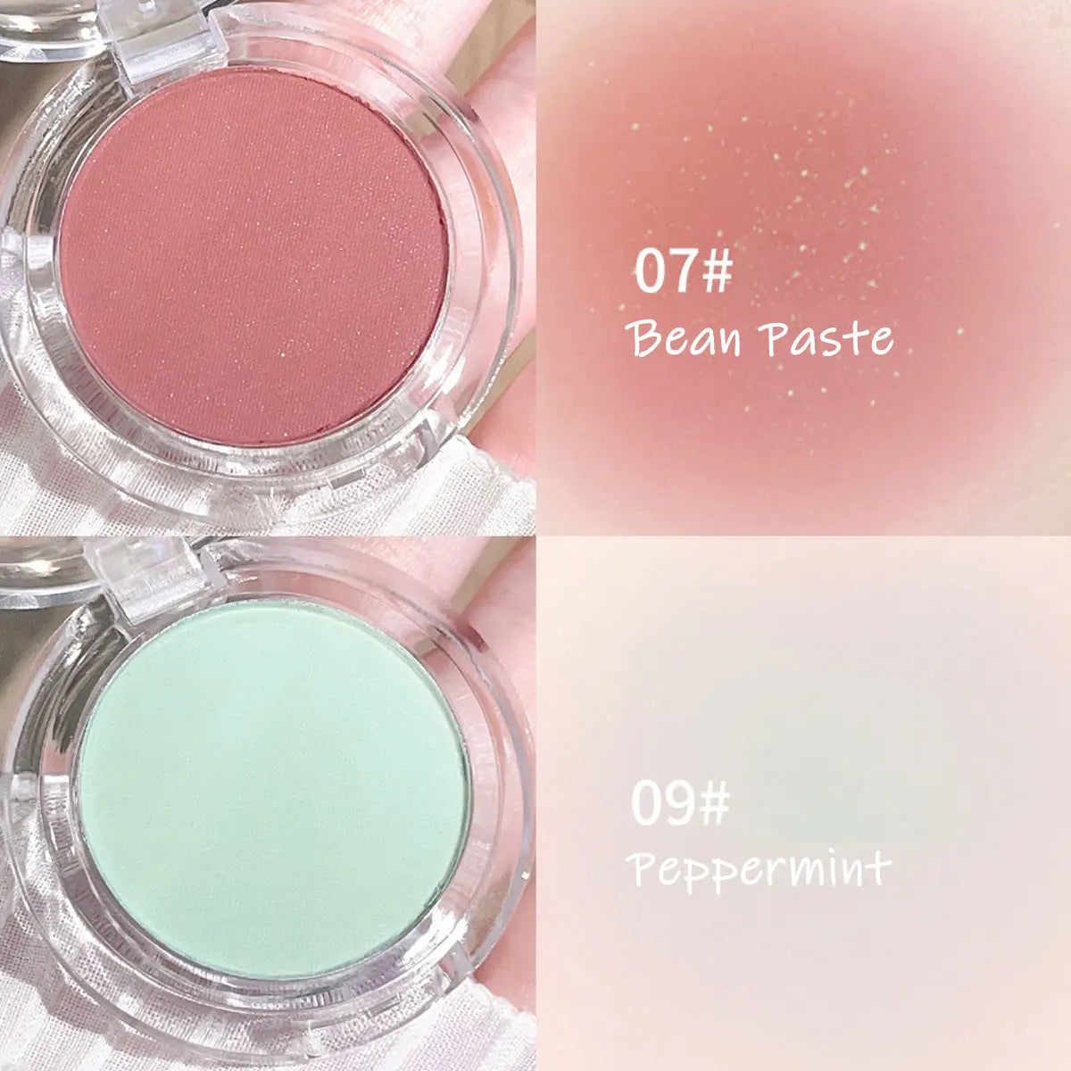 Daily single-color blush - Blush with a subtle wine-like sheen, fine glittering, natural color palette, pure makeup allure Zpaxo COMBO 01