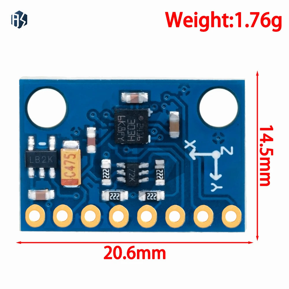 1PCS BAISHUN GY-511 LSM303DLHC Module E-Compass 3 Axis Accelerometer + 3 Axis Magnetometer Module Sensor for Arduino Zpaxo