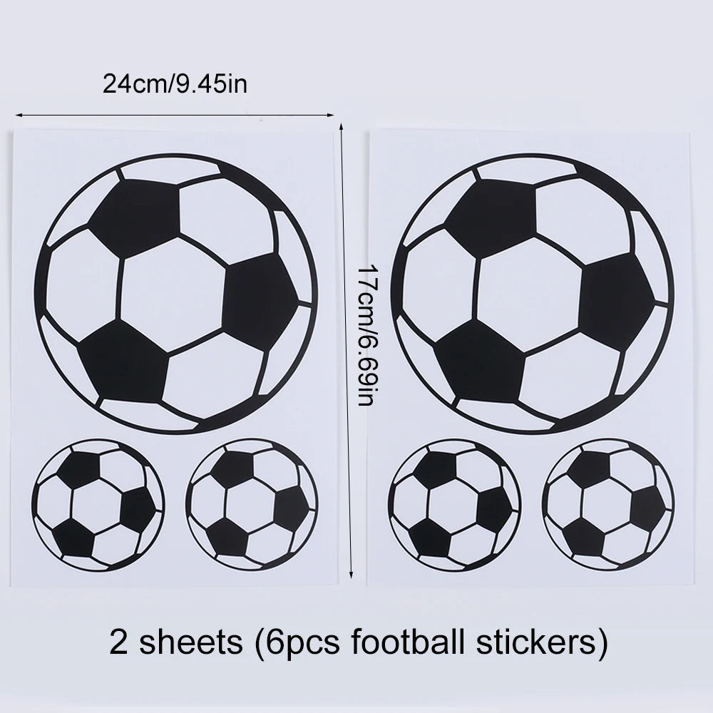 Football Soccer Wall Stickers Self-Adhesive Vinyl Wall Decals for Kids Sport Bedroom Refrigerator Sticker Home Decoration Zpaxo 2 Sheets B