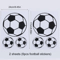Football Soccer Wall Stickers Self-Adhesive Vinyl Wall Decals for Kids Sport Bedroom Refrigerator Sticker Home Decoration Zpaxo 2 Sheets B