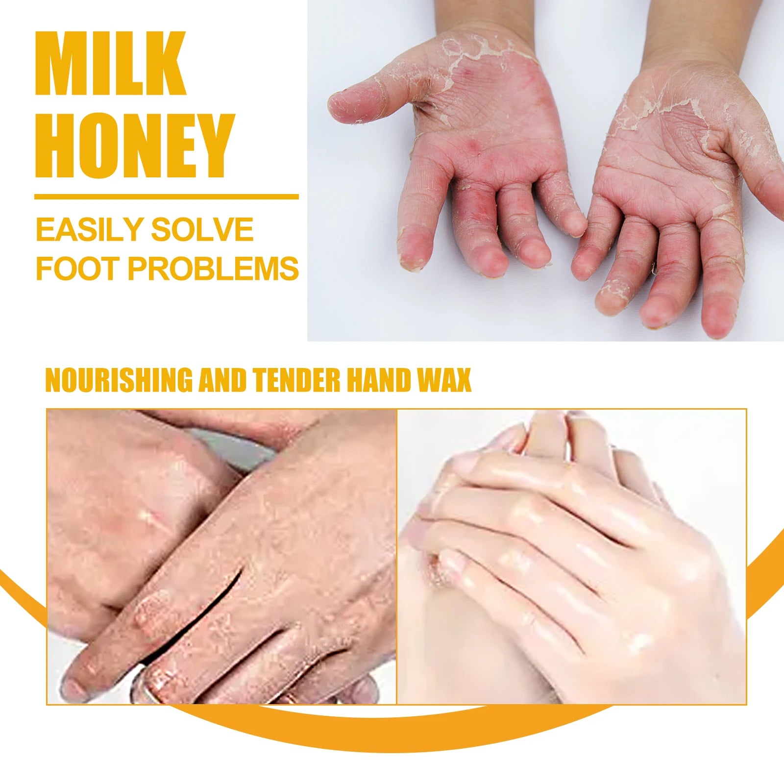 Milk & Honey Hand Wax Peel-Off Mask – Exfoliate & Moisturize Hand Wax Mask Zpaxo