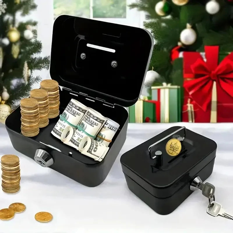 Lockable Safe Key Portable Metal Creative Coin Organiser Sturdy