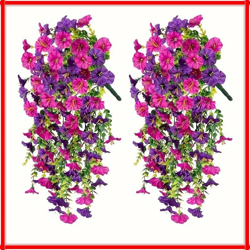 Resistant Artificial Outdoor Plants Precisetrue Hanging Flowers Home Garden Decoration 29 in Silk Petunia Fake Plant For Yard Zpaxo 2pcs