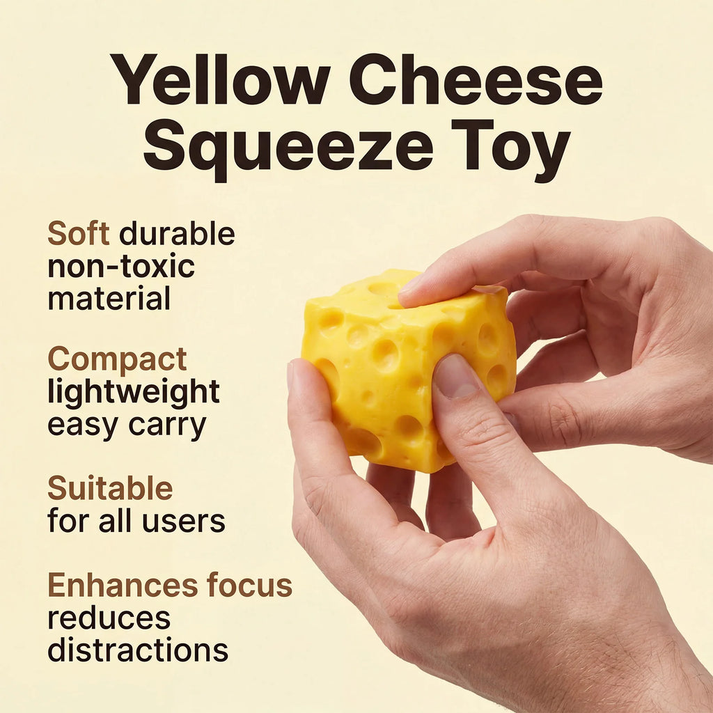 Squishy Cheese Stress Ball Sensory Squeeze Toy Kids & Adults Sensory Squeeze Toy Zpaxo
