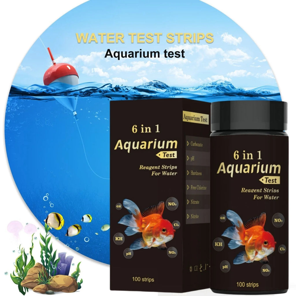 50 6-in-1 Aquarium Testing Strips Freshwater Saltwater Ponds PH Zpaxo