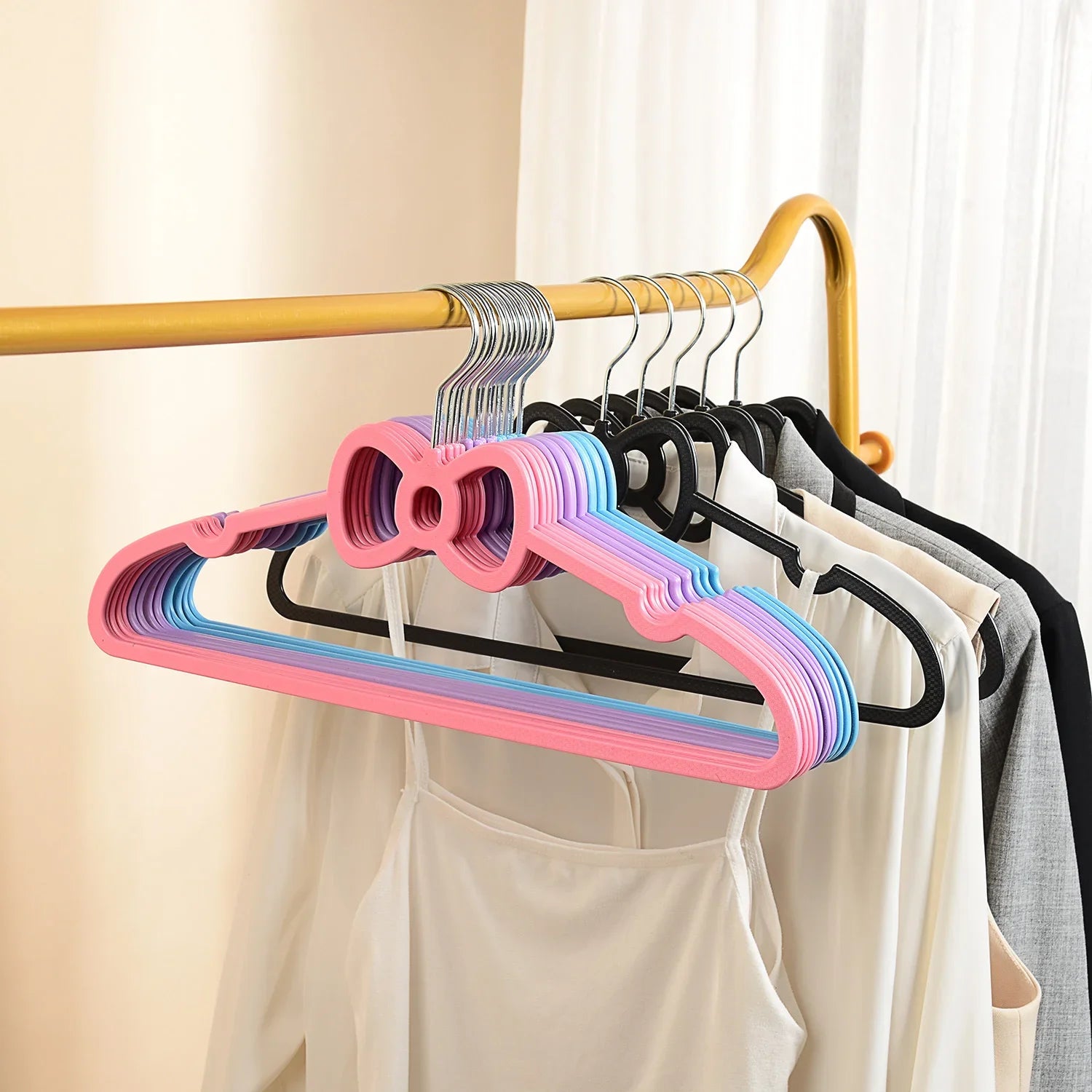 10 20 Butterfly Plush Hanger Bow Plastic Anti Slip Home Use Non