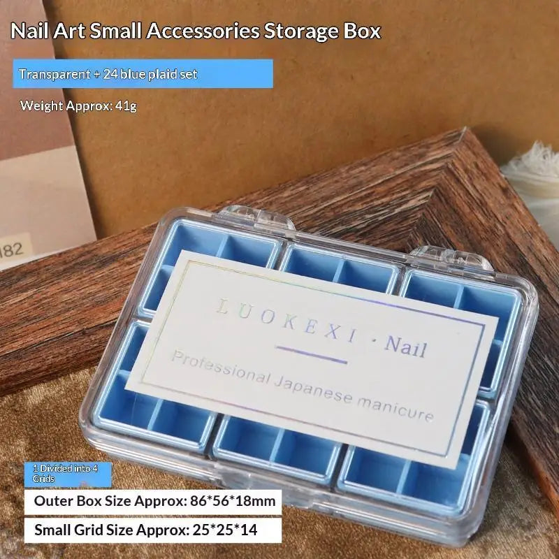 M24Grids Nail Decoration Accessories Storage Box Transparent Jewelry Zpaxo A4