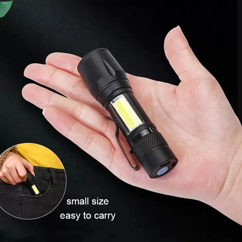Rechargeable Mini Led Flashlight Zoomable Portable Outdoor Camping