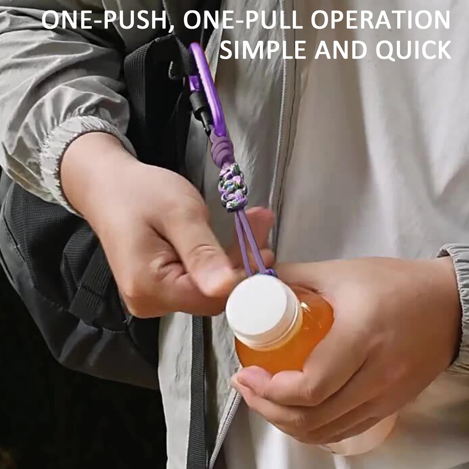 Portable Water Bottle Beverage Lanyard Backpack Key Travel