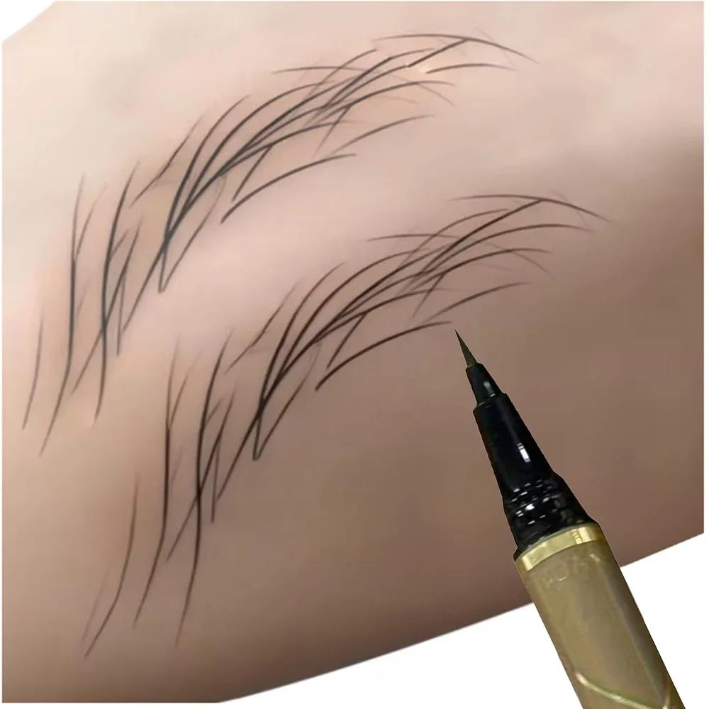 Ultra-fine ultra-fine eyebrow pencil waterproof professional sweat-proof liquid eyeliner Eyebrow dual-purpose durable makeup art Zpaxo