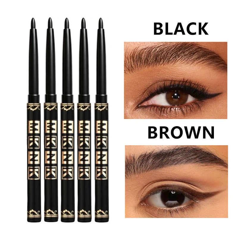 Lasting Waterproof Black Brown Eyeliner Pencil Smudge-Proof Sweat-Resistant Matte Smooth Eyeliner Gel Pencil for Bold Eye Makeup Zpaxo