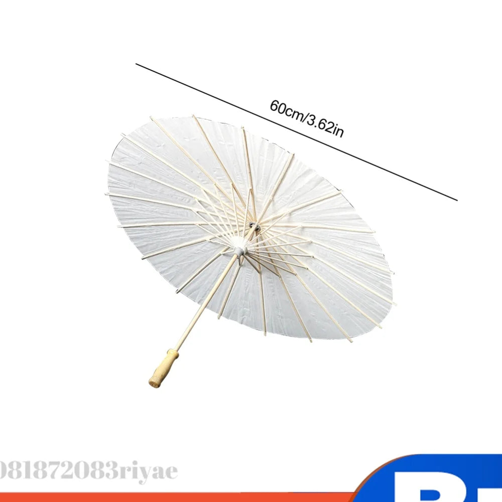 Wedding Paper Umbrellas Chinese Wood Handle White DIY Photography
