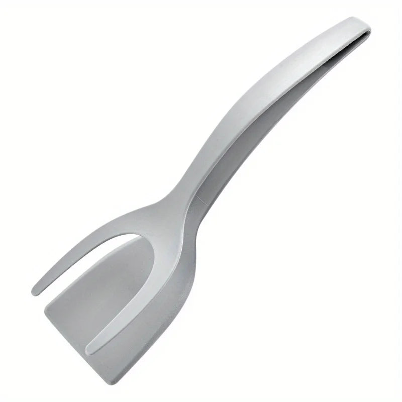1 Shovel Clip Silicone Grip Flip Tongs Egg Steak Spatula Pancake Zpaxo gray