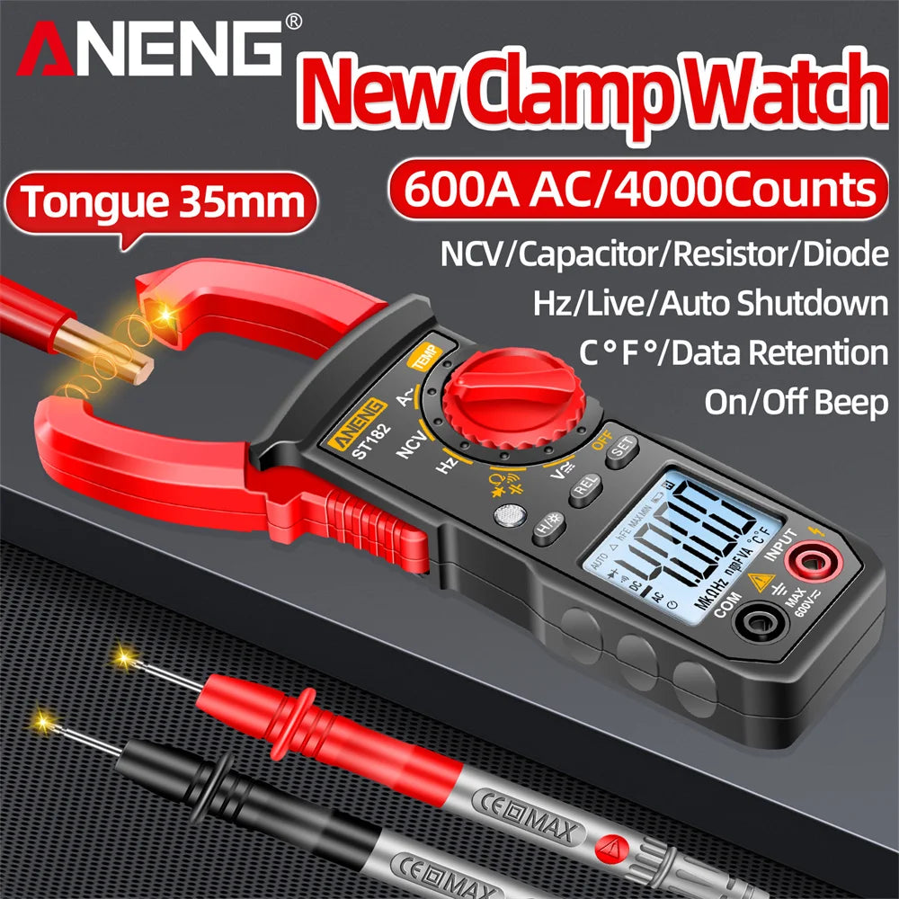 Digital Multimeter ANENG ST182 Clamp Meter NCV Induction Jaw