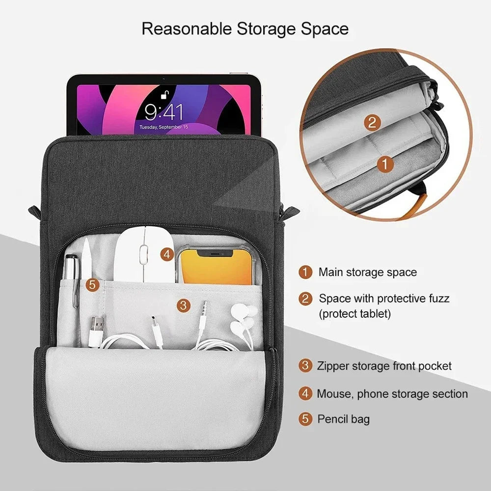 Tablet Shoulder Sleeve Bag IPad Air 12 9 10 Surface Go 3 2 Galaxy Tab Zpaxo