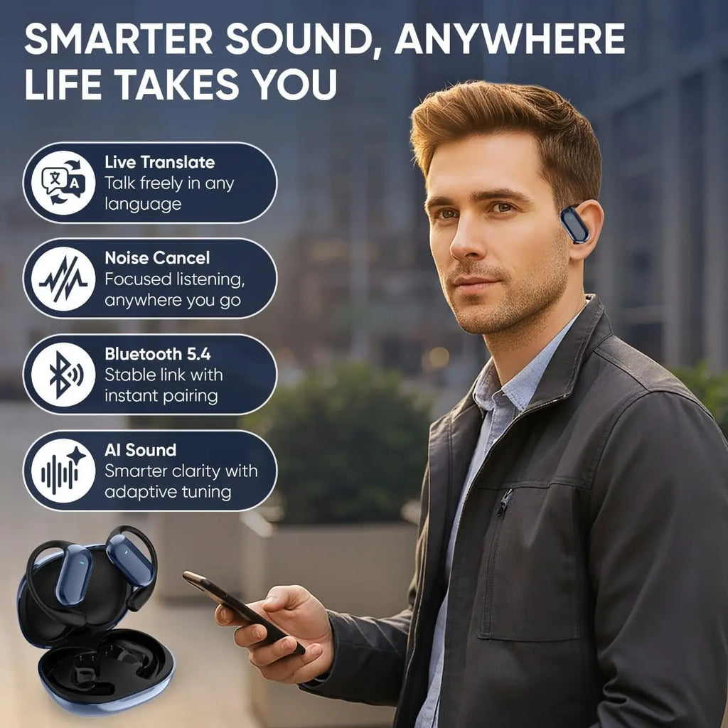 UYUXIO Open Ear Bone Conduction Headphones BT 5 4 Wireless Earbuds